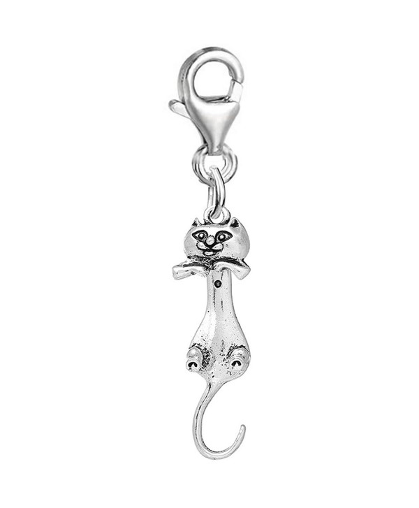 Cat Clip on Pendant Charm for Bracelet or Necklace - C9121D1CKC7