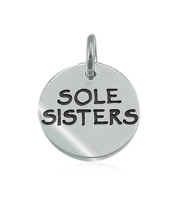 5/8" Sterling Silver Sole Sisters Round Charm - CC11DT6ZF8L