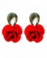 Red Rose Flower Crystal Earrings Fashion Jewelry - CC18953YWC7