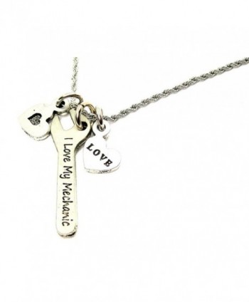 Chubby Chico Charms I Love My Mechanic 20" Stainless Steel Rope Chain Necklace - CV12CD00EAL