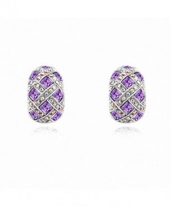 Jewistic Crystal Violet Royal Court Rhodium-Plated Pierced Earrings Made with Swarovski Elements 7E70080 - CI12508F6QL