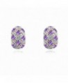 Jewistic Crystal Violet Royal Court Rhodium-Plated Pierced Earrings Made with Swarovski Elements 7E70080 - CI12508F6QL