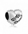 Third Time Charm Heart Love To Dance Charm Beads Fits European Charm Bracelet - C112O0TXGQ8