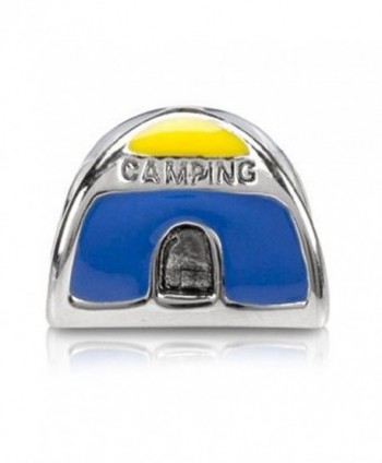 Jobana Sterling Silver Camping Tent Bead Charm with Enamel- Fits Pandora Bracelet - C011902BAAN