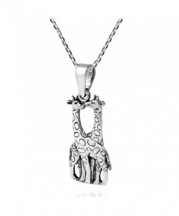 Giraffe Couple Sterling Silver Necklace