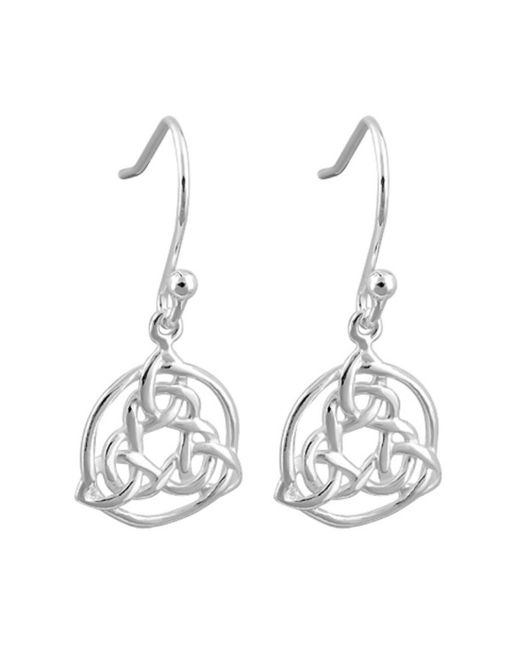 Sterling Silver Celtic Trinity Knot 4 Distinct Designs Fish-hook Dangle Earrings (Celtic Trinity Knot) - CN12NS36BZ4