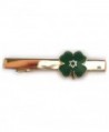 Lucky Jewish Four Leaf Clover Irish Israel Star of David Tie Bar Clip - C9113IM60TT