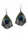 Silk Thread Ruffles Peacock Statement Fashion Earrings - CP11UP8LECH