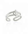 Sterling Silver Adjustable Anchor Double Band Toe or Midi Ring- One Size - CW12MB2HMJX