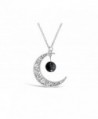 Rosa Vila Crescent Moon Aromatherapy Necklace - Lava Stone Antique Silver With Essential Oil Diffuser - CW1844LQQH7