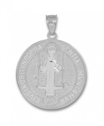 Medal of Saint Benedict 925 Sterling Silver Coin Pendant (Small) - C411EKHKZGP