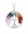 Chakras Necklace Handmade Gemstone Amethyst - Rainbow Lucky tree - C4189X3EOXT