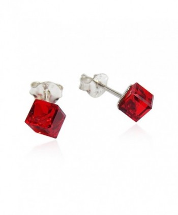 Crystal Cube Sterling Silver Earrings