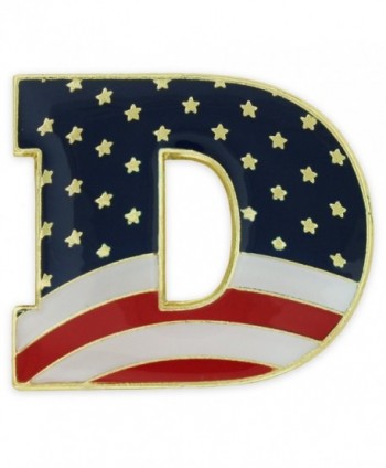 PinMart's American Flag Democratic Party "D" Patriotic Enamel Lapel Pin - CL11RM4GS41