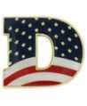 PinMart's American Flag Democratic Party "D" Patriotic Enamel Lapel Pin - CL11RM4GS41