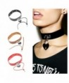 JoJo & Lin Leather Choker with Heart Locket Charms Choker Necklace for Women - C212N7AOQ34