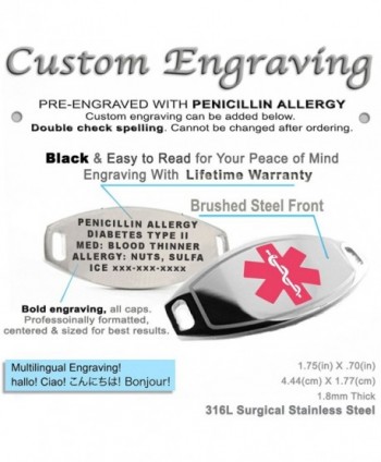 MyIDDr Pre Engraved Customized Penicillin Bracelet