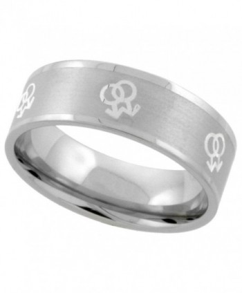 Stainless Steel Gay Symbols Ring 8mm Wedding Band - sizes 9 - 13 - CZ1126ARMO5
