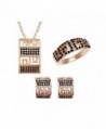COPAUL Fashion Necklace Bracelets Earrings - Rose Gold + Black - CT11WSNGK4J