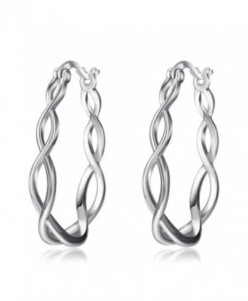 YFN Women's Jewelry Hoops 925 Sterling Silver Polished Irish Celtic knot Hoop Earrings Charms - CC1853Z6IOR