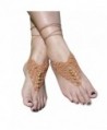SusenstoneBarefoot Beach Sandals Pearl Crochet Foot Toe Ring Anklet Chain - CI122S9G70T