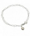 Sterling Silver Heart Link Charm Nickel Free Chain Anklet Italy- 9.5" - CF11W8RXYF3