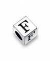 Bling Jewelry 925 Sterling Silver Block Letter F Bead Charm - CA11565X8GJ