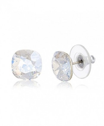 Lesa Michele Aurora Borealis Cushion Stud Earring in Stainless Steel made with Swarovski Crystals - C7187ZZOA8K