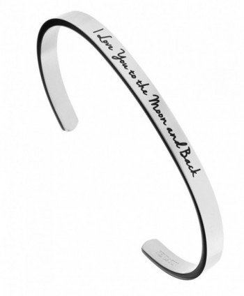 Inspirational Messaged Bracelet Bangle White in Women's Cuff Bracelets