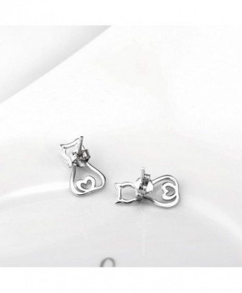 Sterling Silver Crystal Heart Earrings in Women's Stud Earrings