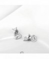 Sterling Silver Crystal Heart Earrings in Women's Stud Earrings