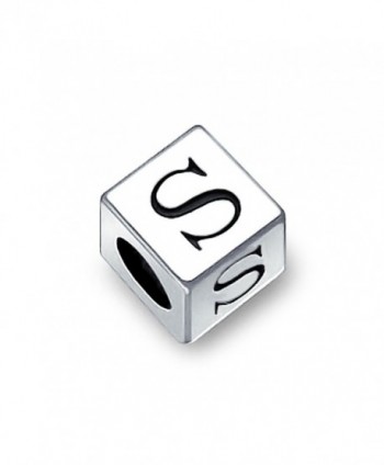 Bling Jewelry 925 Sterling Silver Block Letter S Charm Bead - CR11566478B