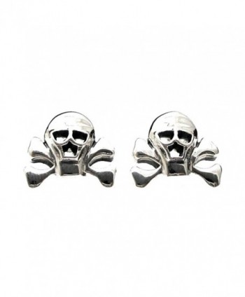 Pirate Skull Danger .925 Sterling Silver Stud Earrings - CM11C60917H
