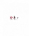 Gem Avenue 925 Sterling Silver 5mm Heart Pink Cubic Zirconia Post Back Stud Earrings - CO1123OGZ93
