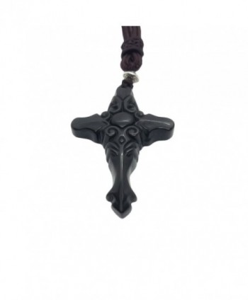 Necklace Christian Religious Obsidian Gemstone