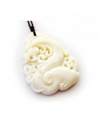 Natural Shell Fortune Dragon Ginseng Pendant Necklace - CN117OH3T2F