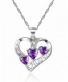 ''Love Story Heart'' Pendant Necklace Engraved Love Sterling Silver Necklace - Valentine's Day Gifts - Heart - C212N86E2WB