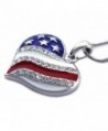 cocojewelry Patriotic American Necklace Silver tone