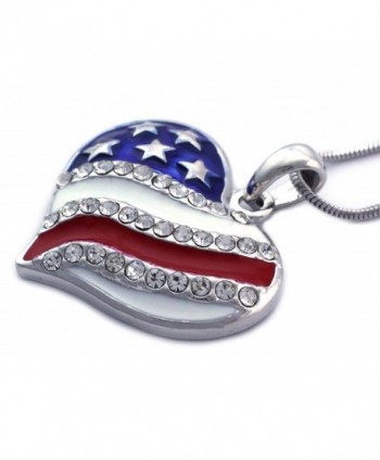 cocojewelry Patriotic American Necklace Silver tone in Women's Pendants