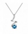 Carleen Sterling Pendant Necklaces Valentines - Blue Topaz Twist - CY187ENQEGE