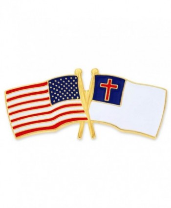 PinMart's USA and Christian Crossed Friendship Flag Enamel Lapel Pin - CN119PEMNDV