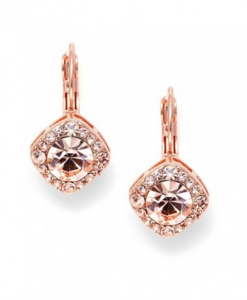 Mariell Tailored Solitaire Drop Earrings with Brilliant Round Crystals in Rose Gold Tone. Loved By All! - CY121KHGZOX