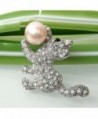 Navachi White Plated Crystal Brooch in Women's Brooches & Pins