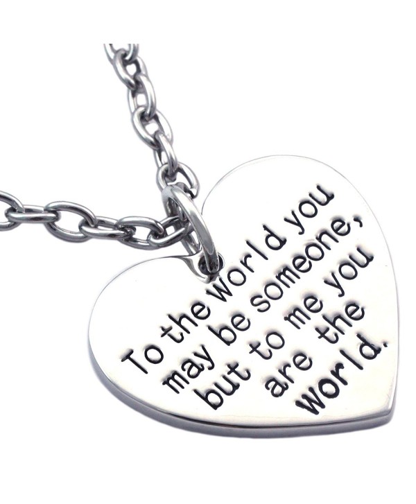 Mother's Day Gift for MOM Wife You are My World Heart Necklace - CK11S04KUYB