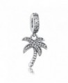 The Kiss Sparkling Palm Tree With Clear CZ Dangle 925 Sterling Silver Bead Fits European Charm Bracelet - CS17Y0CACD8