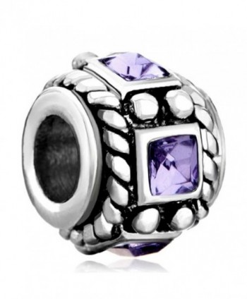 Silver Plated Purple Crystal Charm Sale Cheap Jewelry Beads Fit Pandora Charm Bracelets Gifts - CV11RB3T3AD