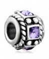 Silver Plated Purple Crystal Charm Sale Cheap Jewelry Beads Fit Pandora Charm Bracelets Gifts - CV11RB3T3AD