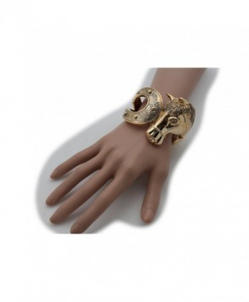 TFJ Women Fashion Jewelry Wrist Gold Metal Wide Cuff Bracelet Western Style Rodeo Horse Horseshoe - C212C6FDN7Z
