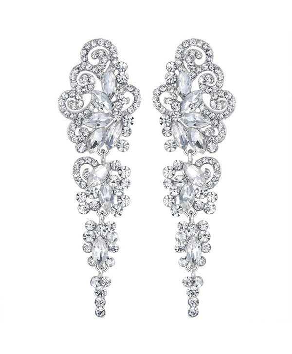mecresh Drop Crystal Earrings for Women or Wedding- Women's GIFT for Girl or Bride - CW12MXQSTOB