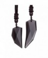 Wolentty Couples Jewelry Sets - Obsidian Spike Amulet Pendant Necklace Gifts for His and Hers - CA1863QR9XA